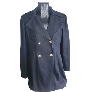Elegant Black Double-Breasted Women's Coat